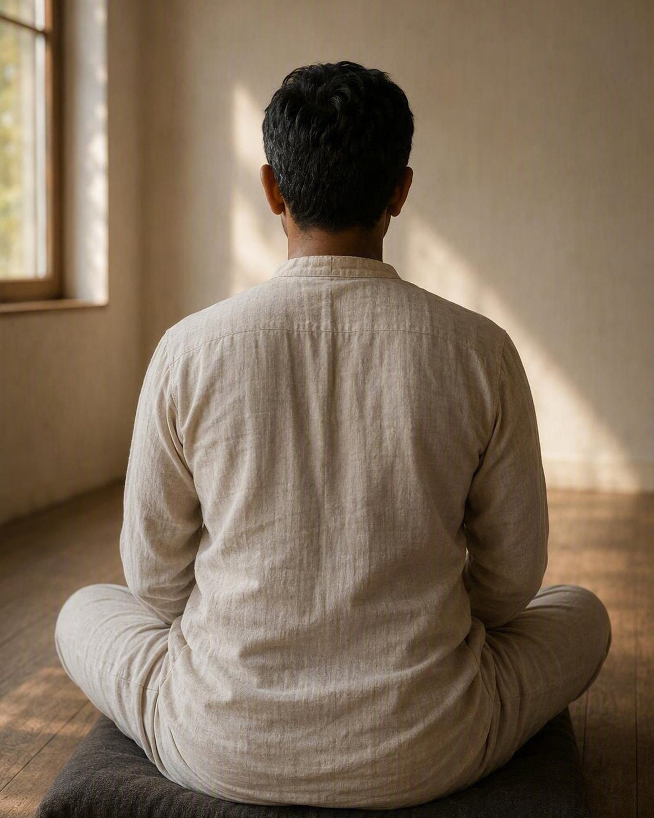 A student in seated practice
